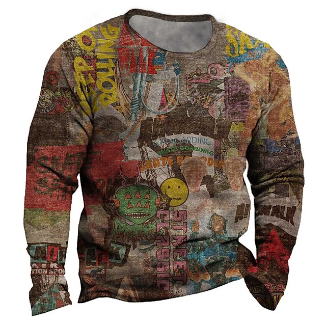 

Men's Unisex Sweatshirt Pullover Graphic Prints Graffiti Print Daily Sports 3D Print Casual Vintage Hoodies Sweatshirts Coffee