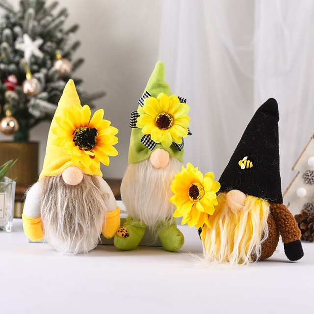 

Bee Festival Decoration Faceless Doll Lovely Sunflower Bee Dwarf Elf Harvest Festival Doll Ornaments