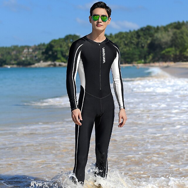 Sports & Outdoors Surfing, Diving & Snorkeling | Mens Rash Guard Dive Skin Suit Full Body Swimwear UPF50+ Front Zip Bathing Suit