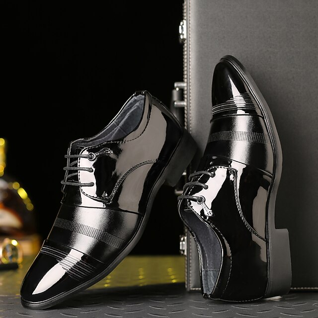 

Men's Oxfords Business British Wedding Daily PU Booties / Ankle Boots Black Fall Spring