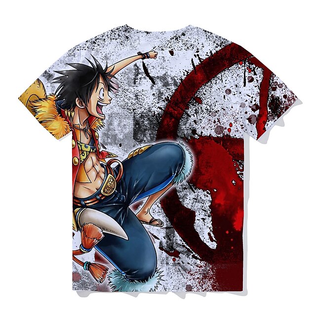 Toys & Hobbies Cosplay & Costumes | Inspired by One Piece Monkey D. Luffy T-shirt Cartoon 100% Polyester Anime Harajuku Graphic 