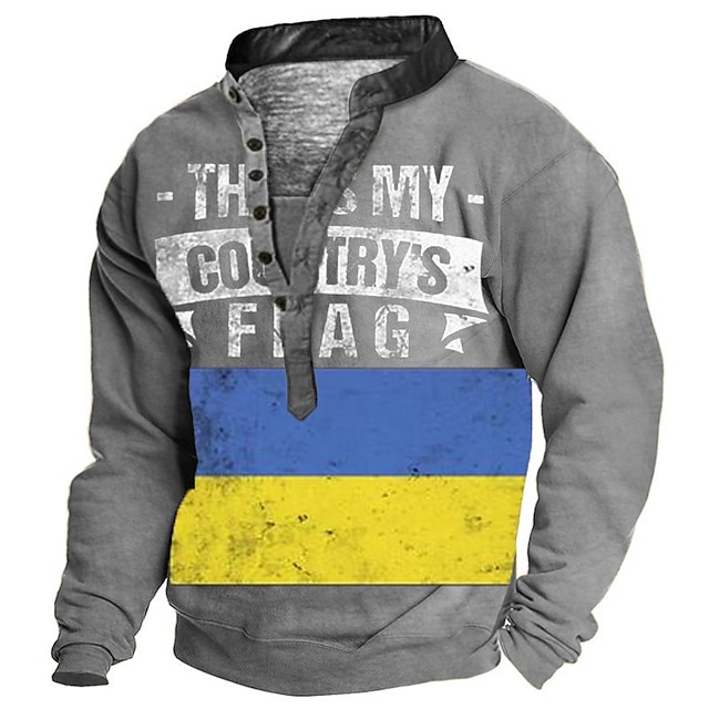 

Men's Sweatshirt Pullover Graphic Letter Sports Outdoor Casual Daily 3D Print Basic Casual Hoodies Sweatshirts Gray