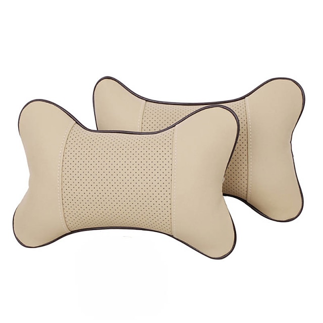  starfire 2pcs auto cuscini del collo di cuoio dell'unità di elaborazione supporto per la testa protezione sollievo dal dolore alla testa riempito fibra auto cuscino nero beige marrone universale