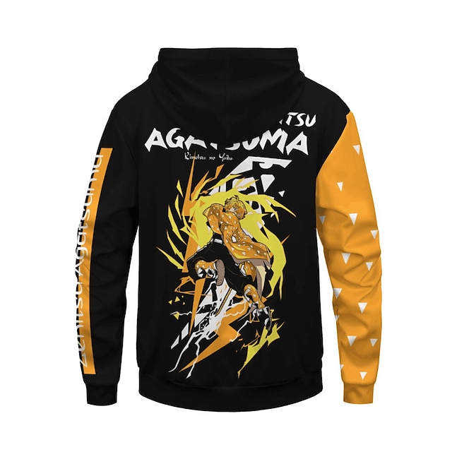 Toys & Hobbies Cosplay & Costumes | Inspired by Demon Slayer: Kimetsu no Yaiba Agatsuma Zenitsu Hoodie Cartoon 100% Polyester An