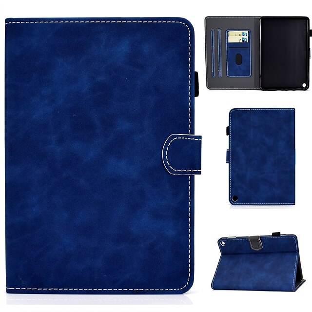 

Tablet Case Cover For Amazon Kindle Fire HD 10 / Plus 2021 Fire HD 8 / Plus 2020 Fire HD 10 2019/2017 Fire HD 8 (2017) Portable Shockproof Dustproof Solid Colored PU Leather