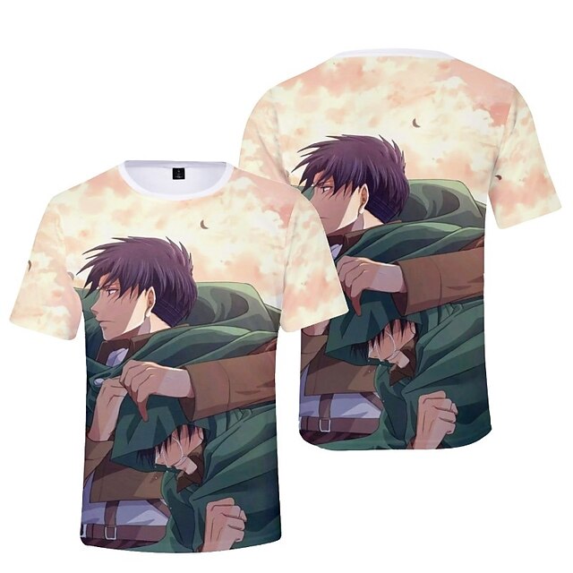 

Inspired by Attack on Titan Eren Jaeger Cosplay Costume T-shirt 100% Polyester Pattern Harajuku Graphic Kawaii T-shirt For Men's / Women's / Couple's