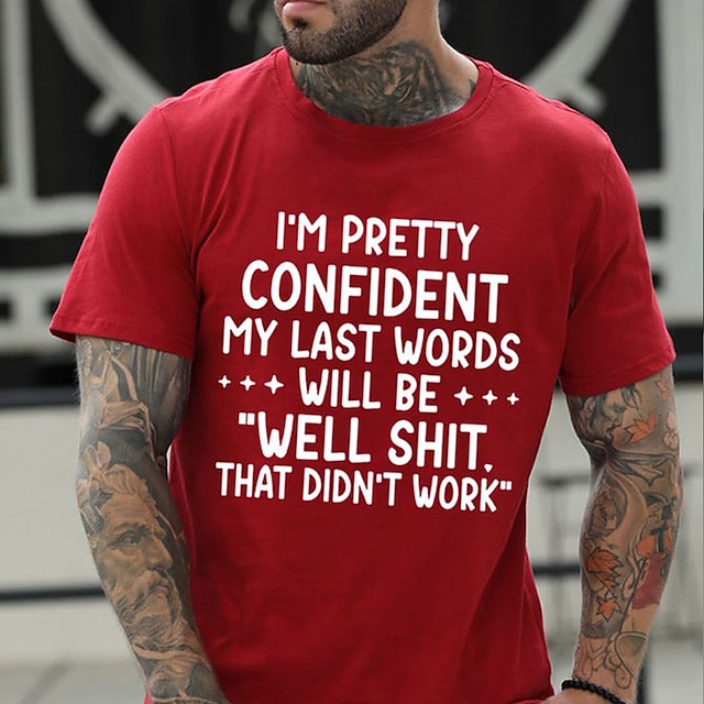 Letter Red black Black 2# White-1 T shirt Tee Casual Style Men's ...