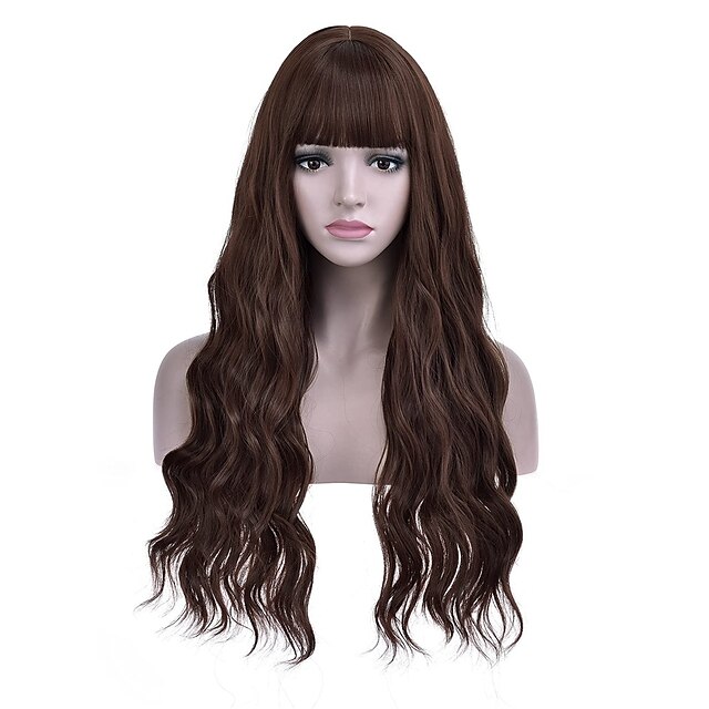 Beauty & Hair Wigs & Hair Pieces | Blue Wig with Bangs Long Curly Wavy Wig Mixed Blue Hair Wig 28 Inches Women Girls Synthetic H