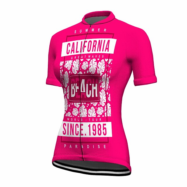 

21Grams Women's Short Sleeve Cycling Jersey Summer Spandex Rose Red Floral Botanical Bike Top Mountain Bike MTB Road Bike Cycling Quick Dry Moisture Wicking Sports Clothing Apparel / Stretchy