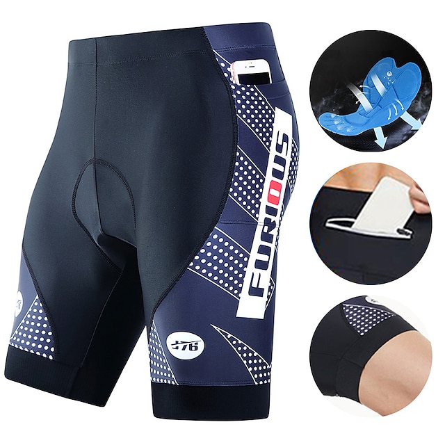  Men's Cycling Padded Shorts Bike Shorts Padded Shorts / Chamois Bottoms Road Bike Cycling Sports Graphic Patterned Black / Orange Grey Quick Dry Moisture Wicking Clothing Apparel Form Fit Bike Wear