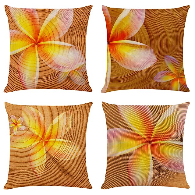 

Floral Double Side Cushion Cover 4PC Soft Decorative Square Throw Pillow Cover Cushion Case Pillowcase for Bedroom Livingroom Superior Quality Machine Washable Indoor Cushion for Sofa Couch Bed Chair