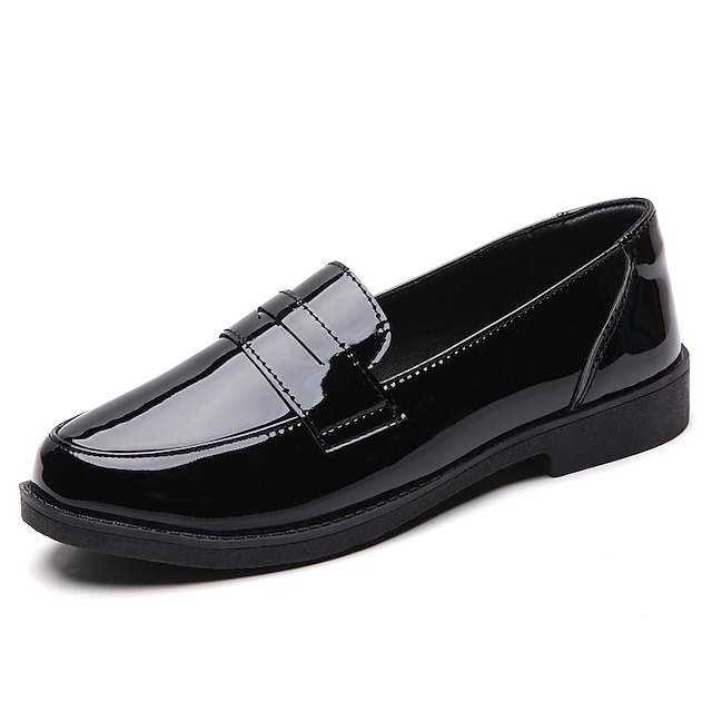 Men's Shiny Retro Disco Black/White Loafers Halloween Costume Shoes 