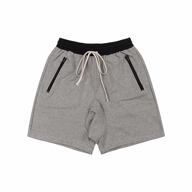 

Men's Chino Sports Shorts Zipper Knee Length Pants Beach Gym Micro-elastic Solid Color Sports Mid Waist White Black Khaki Light Grey Dark Gray M L XL XXL 3XL