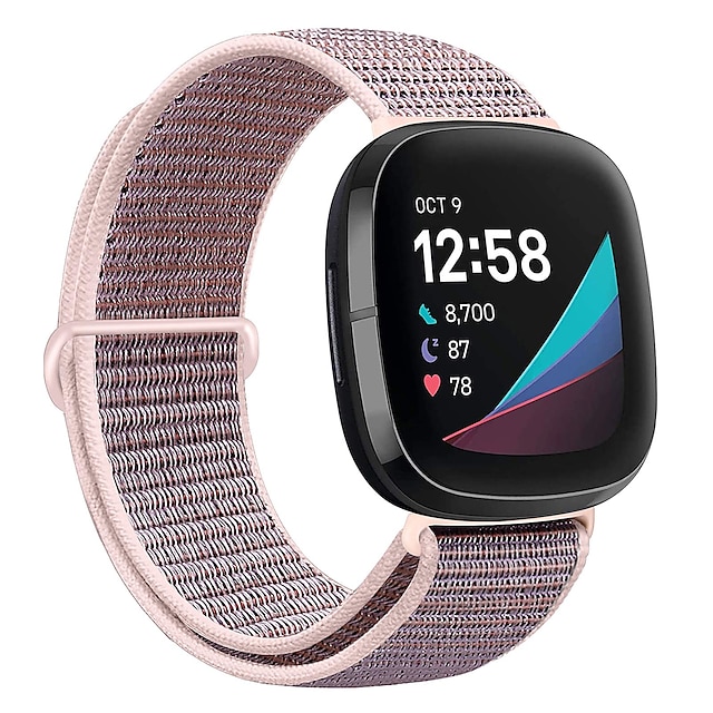  1 pcs Smart Watch-band för Fitbit Versa 3 / Sense Nylon Smart klocka Rem Justerbar Elastisk Andningsfunktion Sportband Ersättning Armband