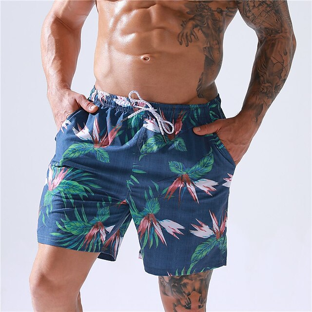 

Men's Classic Style Casual / Sporty Shorts Beach Shorts Drawstring Short Pants Sports Outdoor Daily Leaf Comfort Soft Mid Waist Green S M L XL XXL