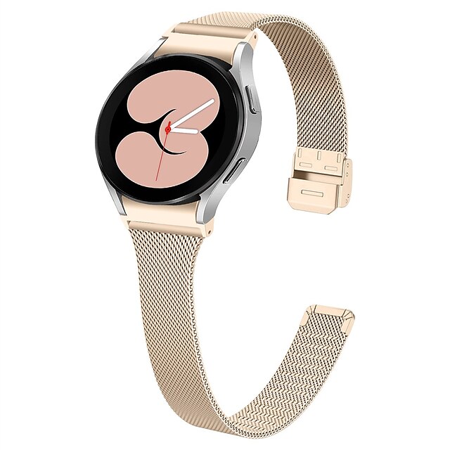 

1 pcs Smart Watch Band for Samsung Galaxy Watch 4 40/44mm Watch 4 Classic 42/46mm 20mm Stainless Steel Smartwatch Strap Adjustable Classic Clasp Metal Band Replacement Wristband