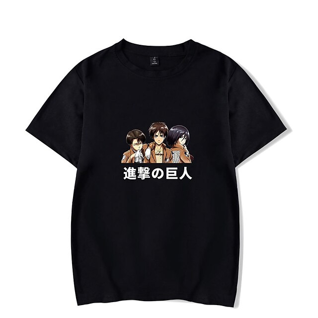 

Inspired by Attack on Titan Mikasa Ackermann Eren Yeager Levi·Ackerman T-shirt Cartoon 100% Polyester Anime Harajuku Graphic Kawaii T-shirt For Men's / Women's / Couple's