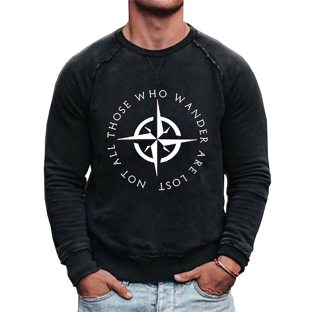 

Men's Sweatshirt Pullover Graphic Letter Print Sports Outdoor Casual Daily Hot Stamping Basic Casual Hoodies Sweatshirts Blue White Black