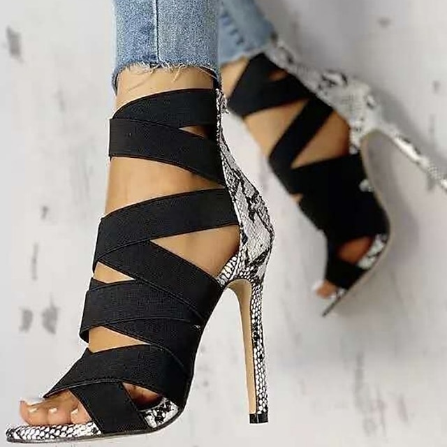 Women's Heels Sandals Sexy Shoes Stilettos Party Daily Club Animal ...