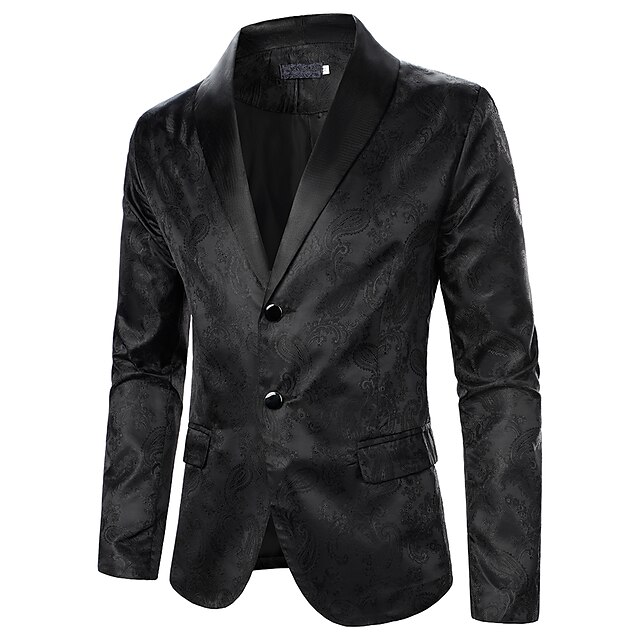 Mens Clothing Mens Outerwear | Mens Blazer Blazer Party Business Business Casual Solid Colored / Geometric Single Breasted One-b