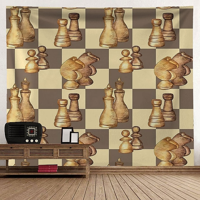 

Chessboard Wall Tapestry Art Decor Blanket Curtain Hanging Home Bedroom Living Room Decoration Polyester