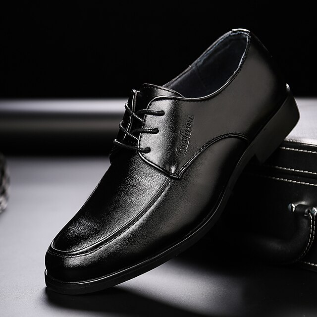 

Men's Oxfords Business British Daily Office Career PU Booties / Ankle Boots Black Fall Spring