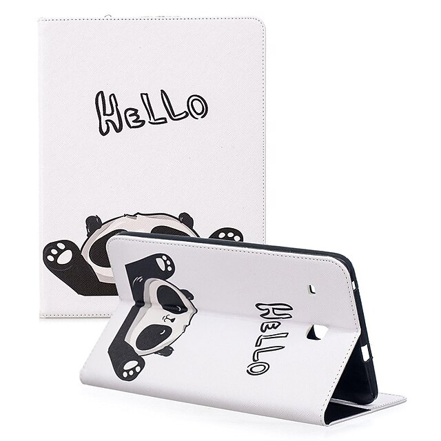 

Case for Samsung Galaxy Tab S8 11'' (2022) PU Leather Folio Stand TPU Back Shockproof Cover with Pockets Wallet Shell with Pencil White Hello Panda