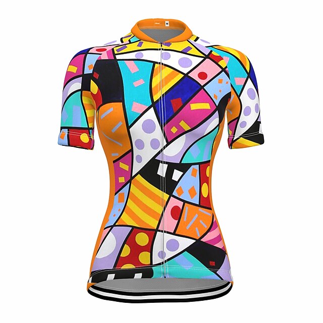 

21Grams Women's Short Sleeve Cycling Jersey Summer Spandex Orange Polka Dot Bike Top Mountain Bike MTB Road Bike Cycling Quick Dry Moisture Wicking Sports Clothing Apparel / Stretchy / Athleisure