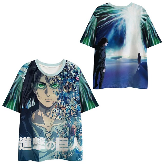 

Inspired by Attack on Titan Levi·Ackerman T-shirt Cartoon 100% Polyester Anime Harajuku Graphic Kawaii T-shirt For Men's / Women's / Couple's