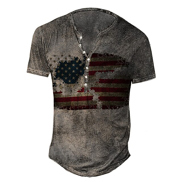 

Men's Henley Shirt Tee T shirt 3D Print Graphic Skull Plus Size Henley Daily Sports Button-Down Print Short Sleeve Tops Basic Casual Classic Designer Gray