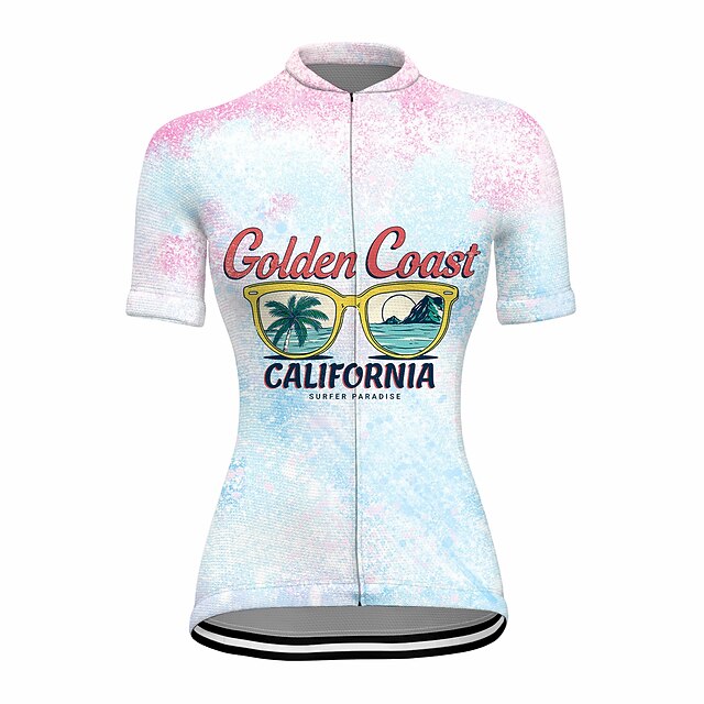 

21Grams Women's Short Sleeve Cycling Jersey Summer Spandex Pink California Republic Bike Top Mountain Bike MTB Road Bike Cycling Quick Dry Moisture Wicking Sports Clothing Apparel / Stretchy