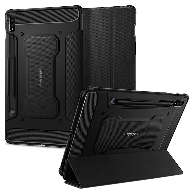 

Rugged Armor Pro Designed for Galaxy Tab S8 Case (2022) / Galaxy Tab S7 Case (2020) with S Pen Holder - Black