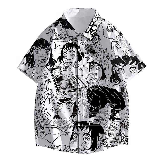 

Inspired by Demon Slayer: Kimetsu no Yaiba Hashibira Inosuke Tomioka Giyuu Cartoon Manga Terylene Anime Harajuku Graphic Kawaii Top For Men's