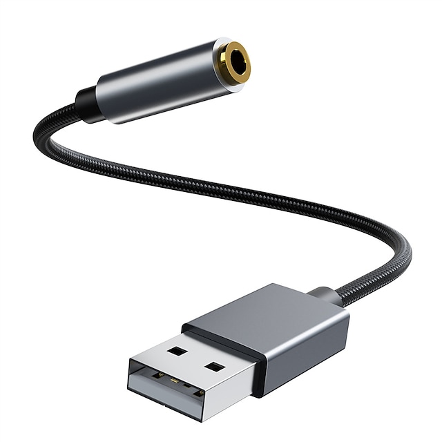  LITBest 3,5 mm audio jack Adapterkabel, 3,5 mm audio jack naar USB 2.0 Adapterkabel Mannelijk - Vrouwelijk 0,3 m (1 ft)