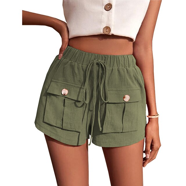 Womens Clothing Womens Bottoms | Womens Stylish Cargo Shorts Baggy Shorts Chinos Slacks Short Pants Casual Daily Micro-elastic S