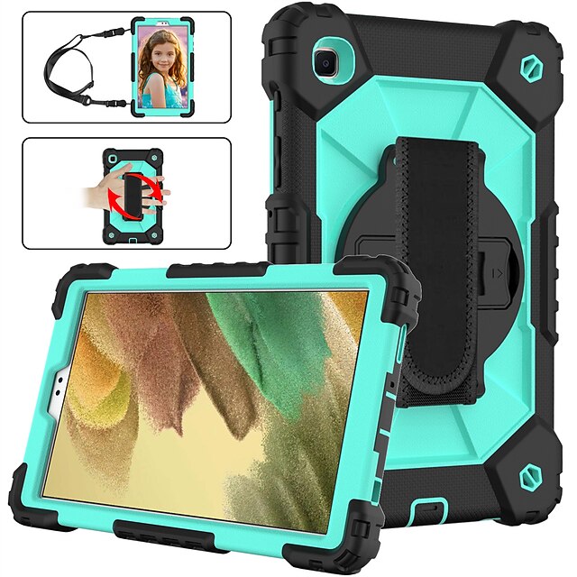 

Tablet Case Cover For Samsung Galaxy Tab A8 A7 Lite Shoulder Strap Shockproof Dustproof Solid Colored Silicone
