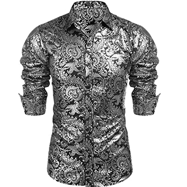 Mens Clothing Mens Shirts | Mens Shirt Graphic Turndown Street Casual Button-Down Long Sleeve Tops Casual Fashion Breathable Com