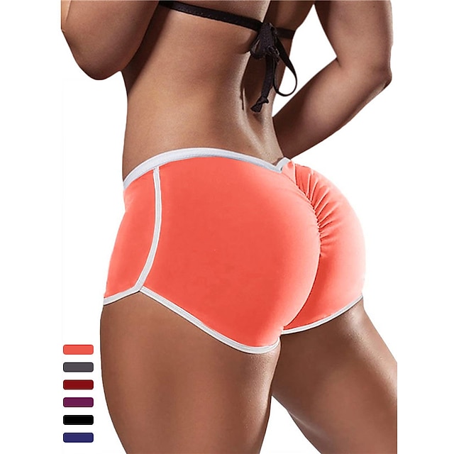  Women's Running Shorts Workout Shorts Scrunch Butt Ruched Butt Lifting High Waist Shorts Athletic Athleisure Tummy Control Butt Lift Breathable Yoga Fitness Gym Workout Sportswear Activewear Black