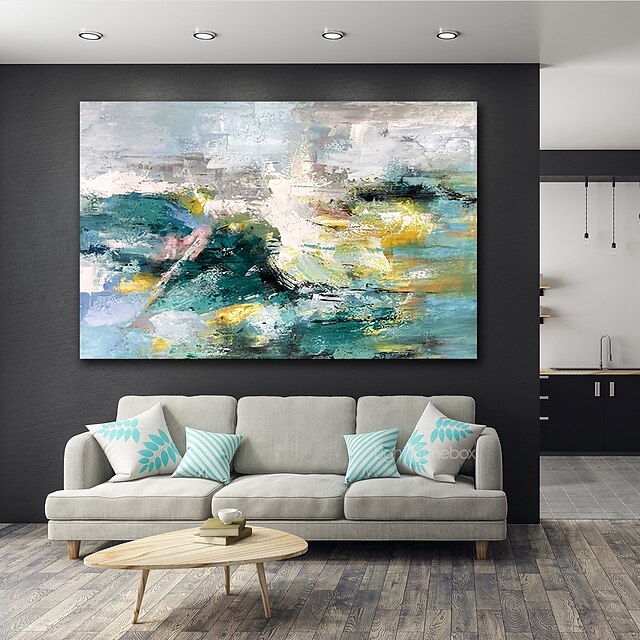 Home & Garden Wall Art | Oil Painting Hand Painted Horizontal Panoramic Abstract Landscape Modern Stretched Canvas - NY00071