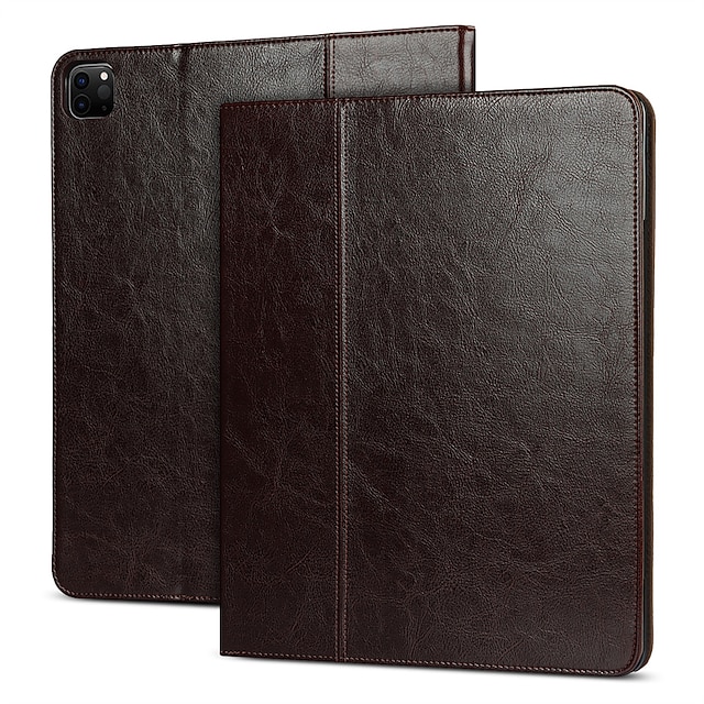 

Tablet Case Cover For Apple iPad Pro 12.9'' 5th 2021 Pencil Holder Shockproof Dustproof Solid Colored PU Leather