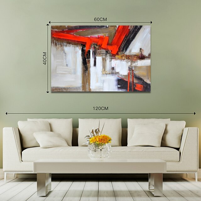 Home & Garden Wall Art | Oil Painting Hand Painted Horizontal Abstract Modern Stretched Canvas - AW07278