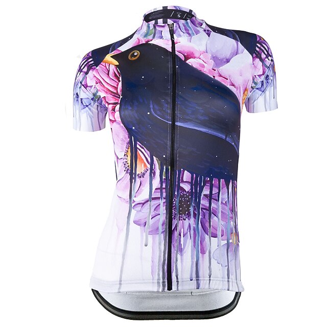 

21Grams Women's Short Sleeve Cycling Jersey Summer Spandex Purple Bird Bike Top Mountain Bike MTB Road Bike Cycling Quick Dry Moisture Wicking Sports Clothing Apparel / Stretchy / Athleisure