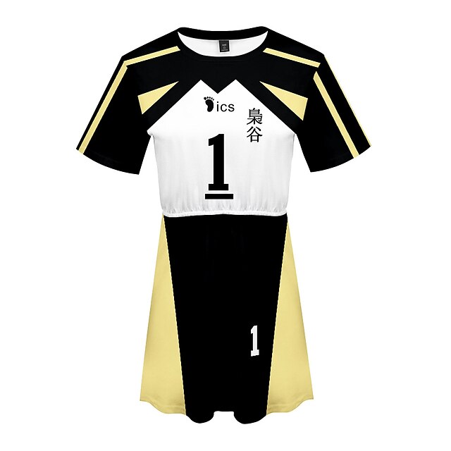 

Inspired by Haikyuu Koutarou Bokuto Dress Cartoon 100% Polyester Anime Harajuku Graphic Kawaii Dress For Women's