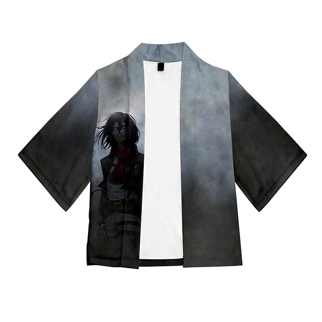 

Inspired by Attack on Titan Mikasa Ackerman Cosplay Costume Cartoon 100% Polyester Pattern Harajuku Graphic Kawaii Shirt For Men's / Women's / Couple's / Top