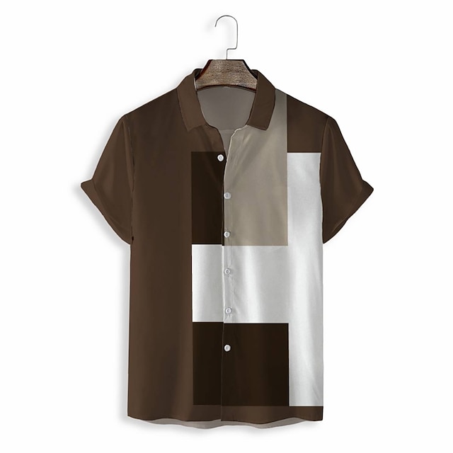 

Men's Shirt Graphic Turndown Casual Daily Short Sleeve Tops Casual Fashion Classic Black
