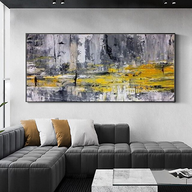 Home & Garden Wall Art | Handmade Oil Painting CanvasWall Art Decoration Abstract Knife Painting Landscape Yellow For Home Decor