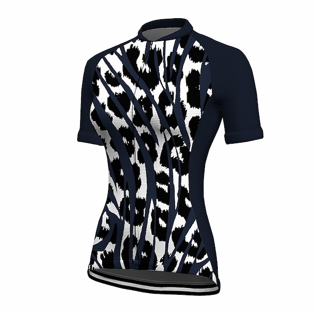 

21Grams Women's Short Sleeve Cycling Jersey Summer Spandex Black Leopard Bike Top Mountain Bike MTB Road Bike Cycling Quick Dry Moisture Wicking Sports Clothing Apparel / Stretchy / Athleisure