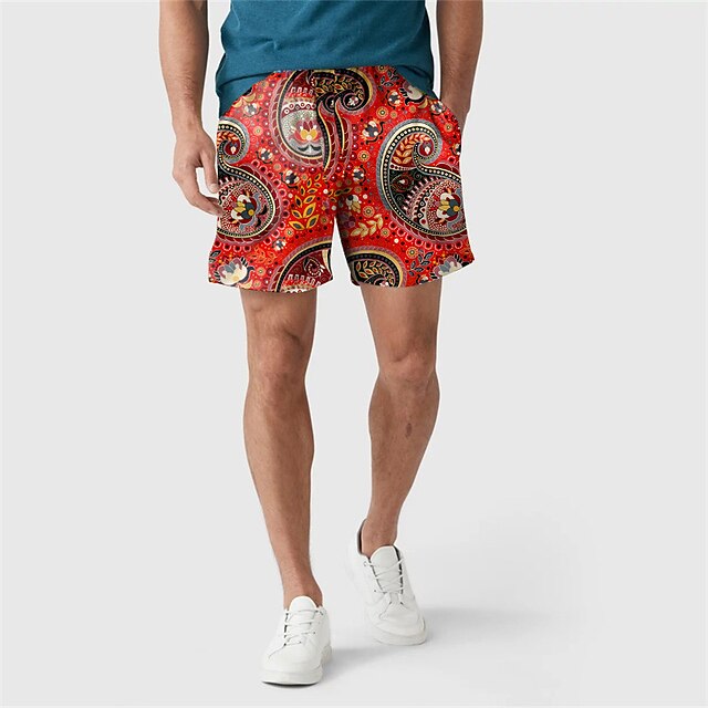 

Men's Stylish Casual / Sporty Shorts Drawstring Pocket Elastic Waist Knee Length Pants Sports Outdoor Daily Micro-elastic Graphic Comfort Breathable Mid Waist Dark Blue / Red White Wine Fuchsia Red M