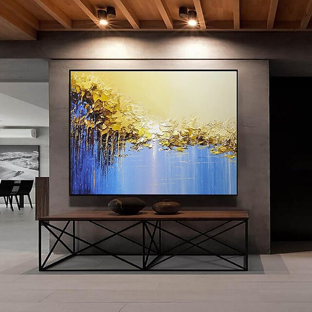 Home & Garden Wall Art | Oil Painting Hand Painted Horizontal Panoramic Abstract Landscape Modern Rolled Canvas (No Frame) - TB8