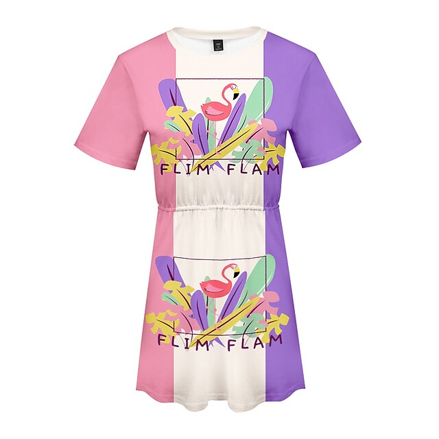

Inspired by Flim Flam Flamingo Pink Flamingos Dress Cartoon 100% Polyester Anime Harajuku Graphic Kawaii Dress For Women's